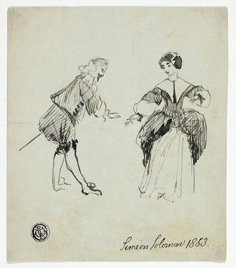 Cavalier and Lady by Simeon Solomon