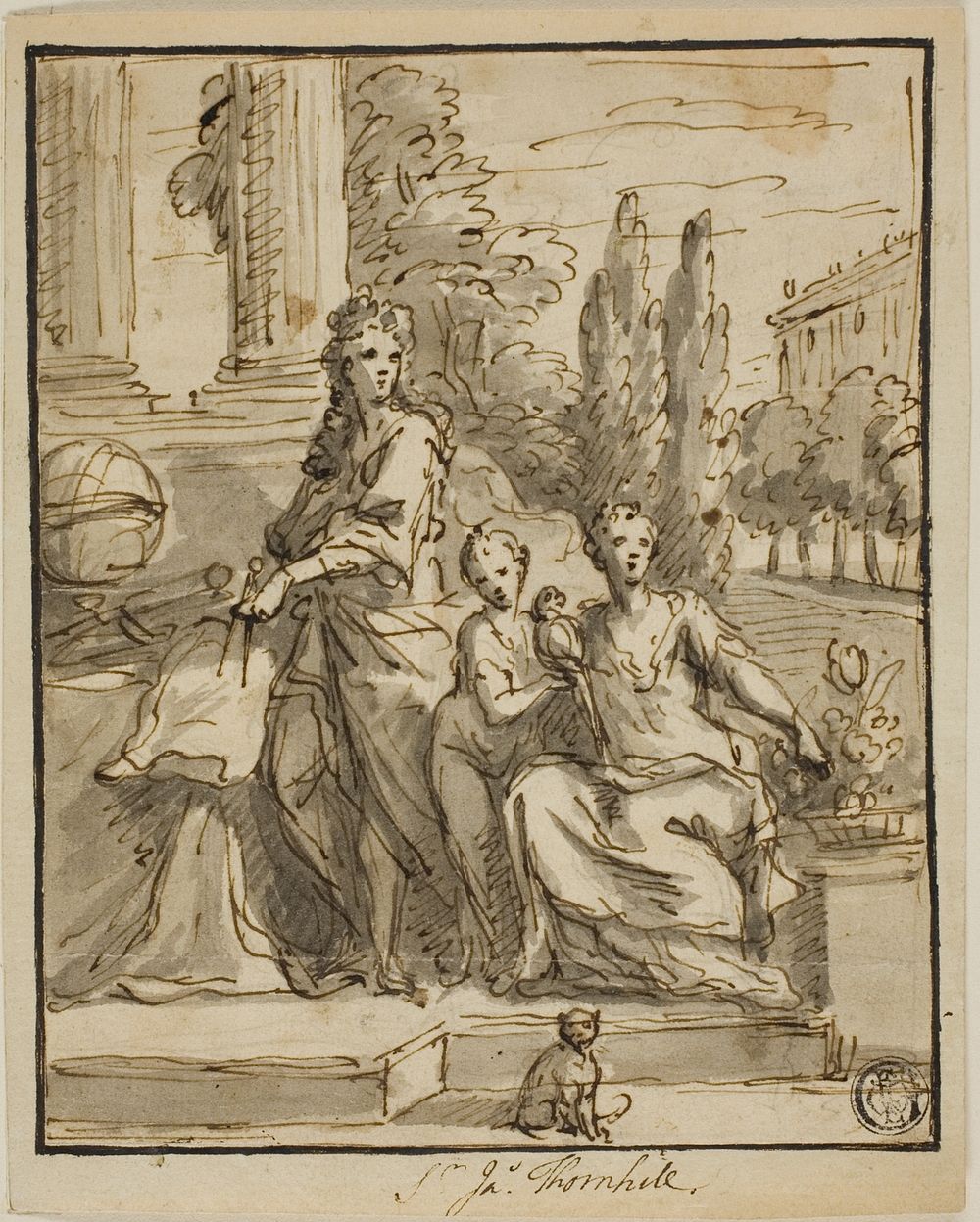 Portrait of a Geographer, Wife, and Child by James Thornhill