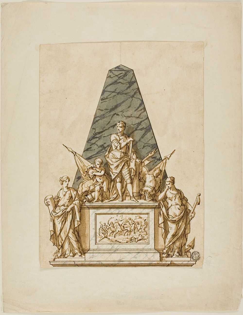 Unexecuted Design for the Monument to the First Duke of Marlborough by John Michael Rysbrack