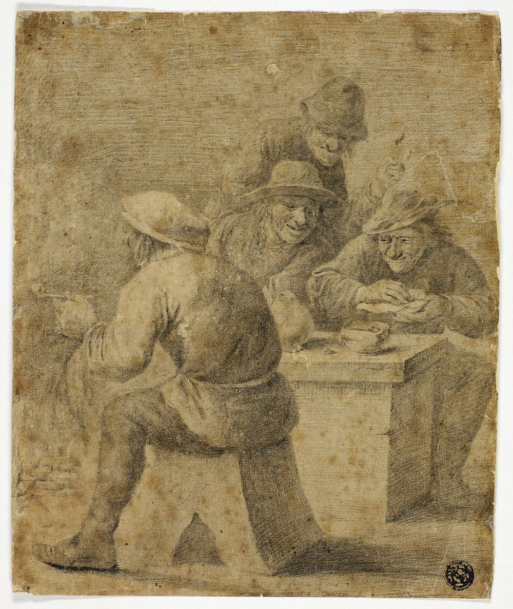 Four Peasants at Table by Adriaen Brouwer