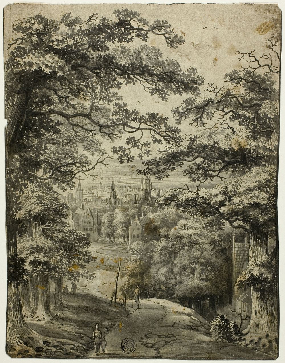 View of City from Road on Hill by Jan Looten