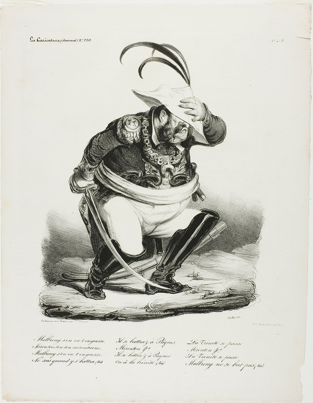 Malbroug s'en va-t-en Guerre... by Honoré-Victorin Daumier