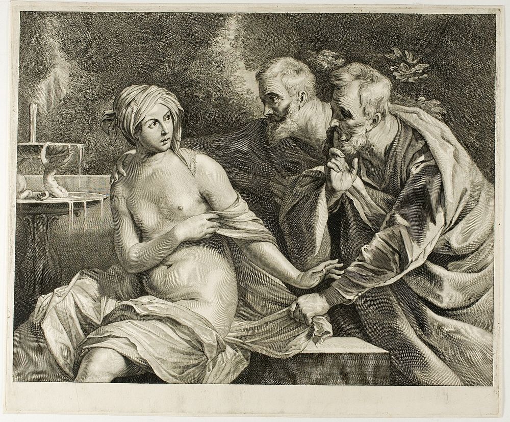 Susanna and the Elders, from Cabinet Reynst by Cornelis Visscher
