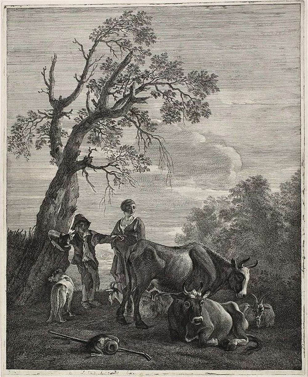 A Resting Herd by Cornelis Visscher