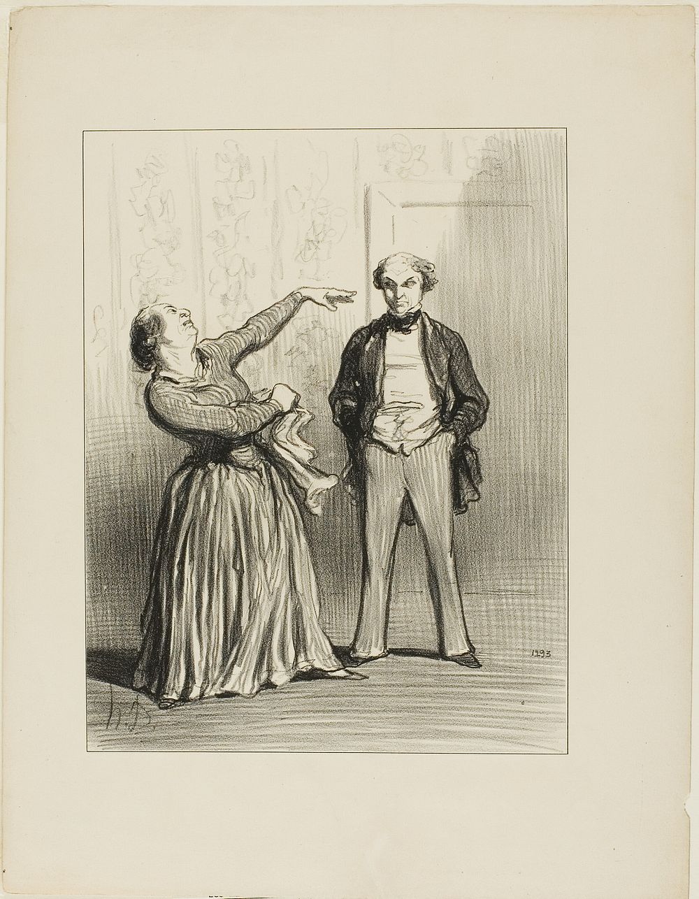 “- Husbands are really not what a vain people likes to believe!,” plate 3 from Les Divorceuses by Honoré-Victorin Daumier