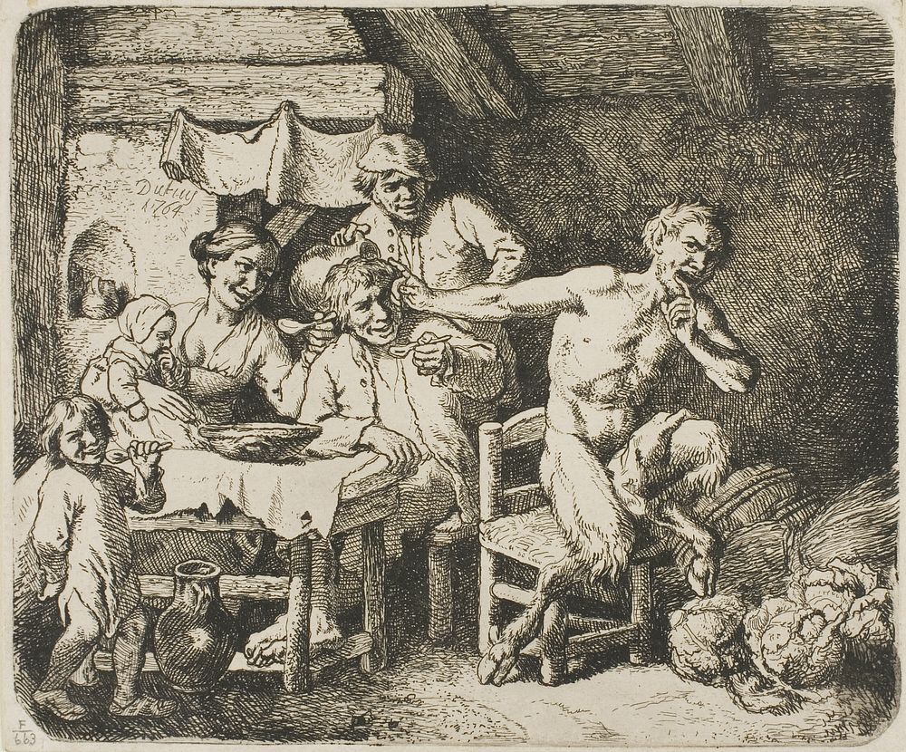 The Satyr in Peasant's House by Christian Wilhelm Ernst Dietrich