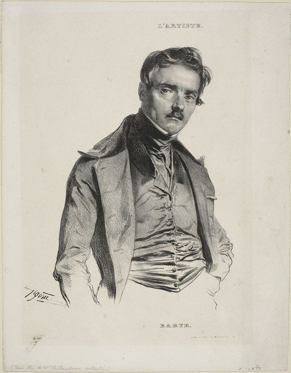 Portrait of the Sculptor Antoine-Louis Barye by Jean François Gigoux