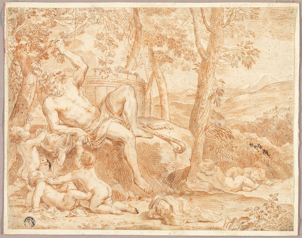 Bacchus and Putti in Shady Grove by Nicolas Chaperon