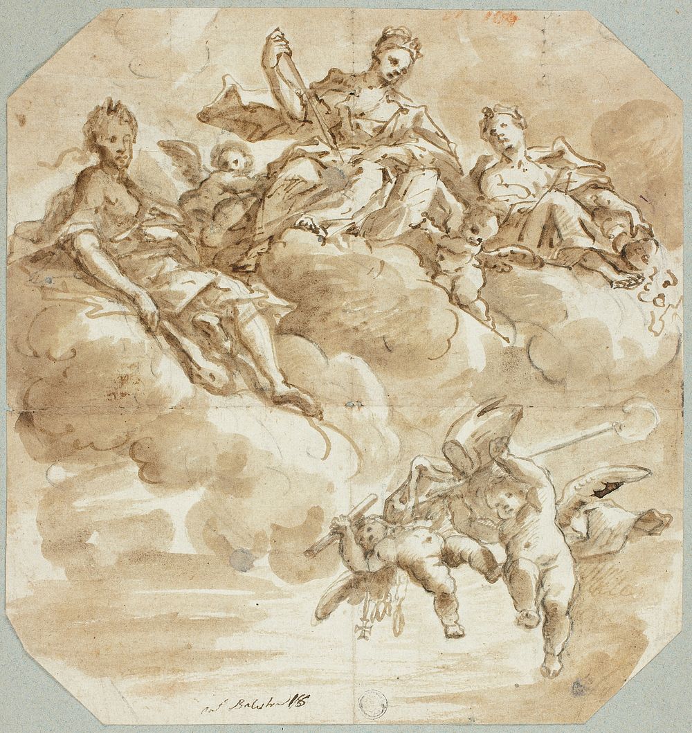 Mary as Queen of Heaven or Apotheosis of Saint by Antonio Balestra