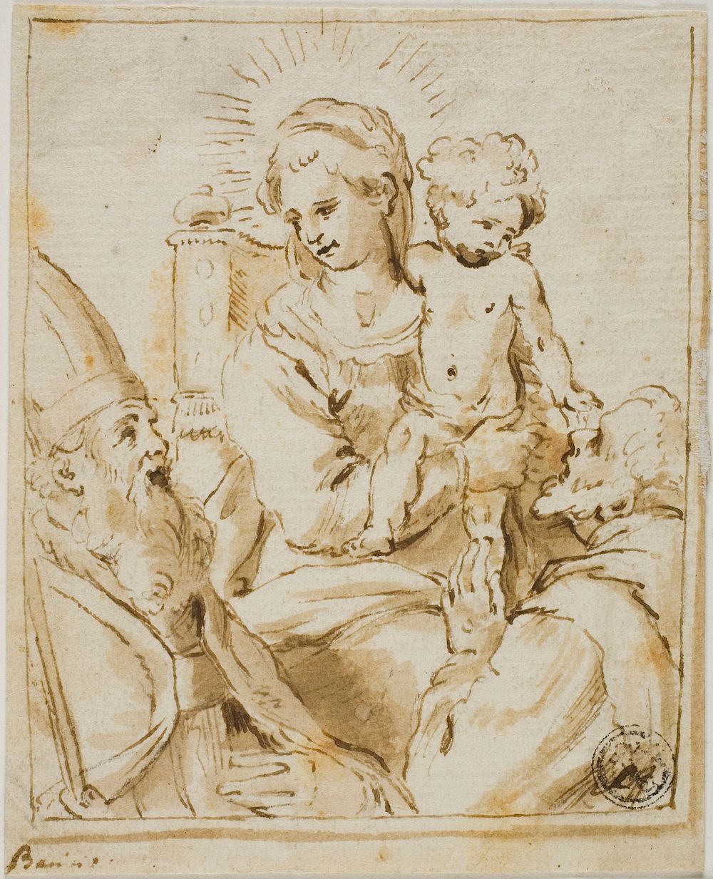 Madonna and Child with Two Male Saints by Giacomo Bambini