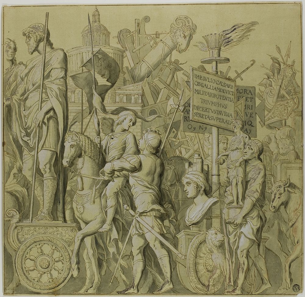 Triumphs of Julius Caesar: Canvas No. II by Andrea Mantegna