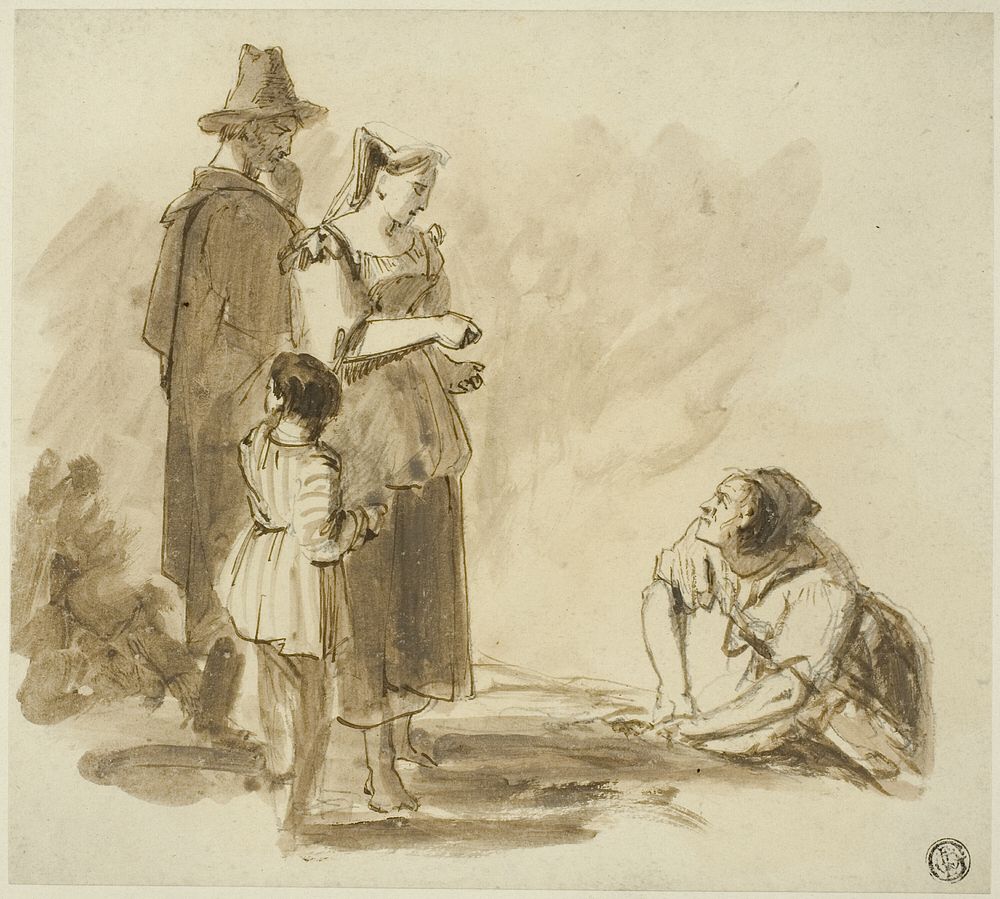 Four Peasants by Augustus Wall Callcott