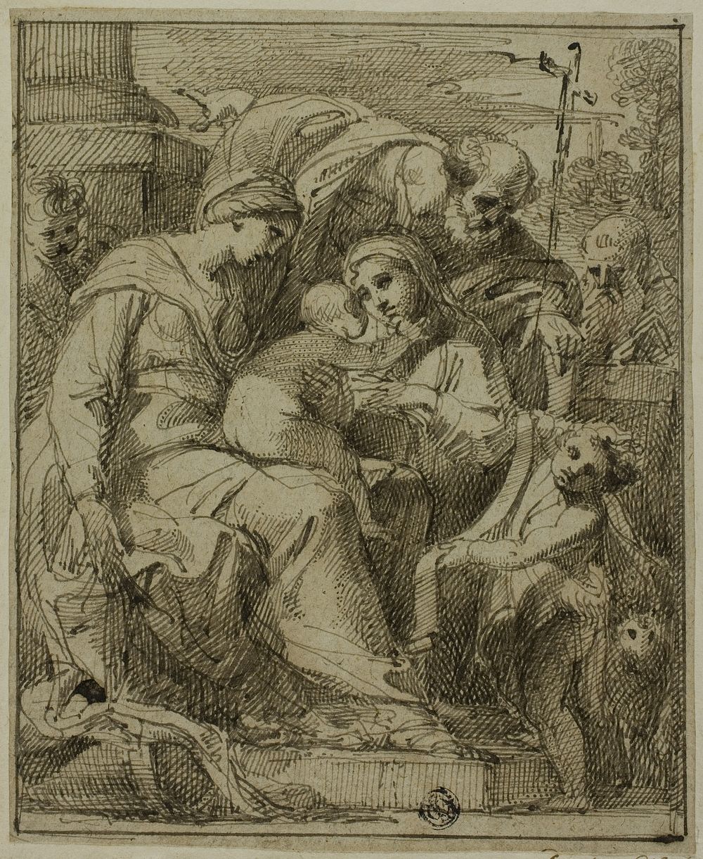 Holy Family with Female Saint and Infant Saint John the Baptist by Giuseppe Santi