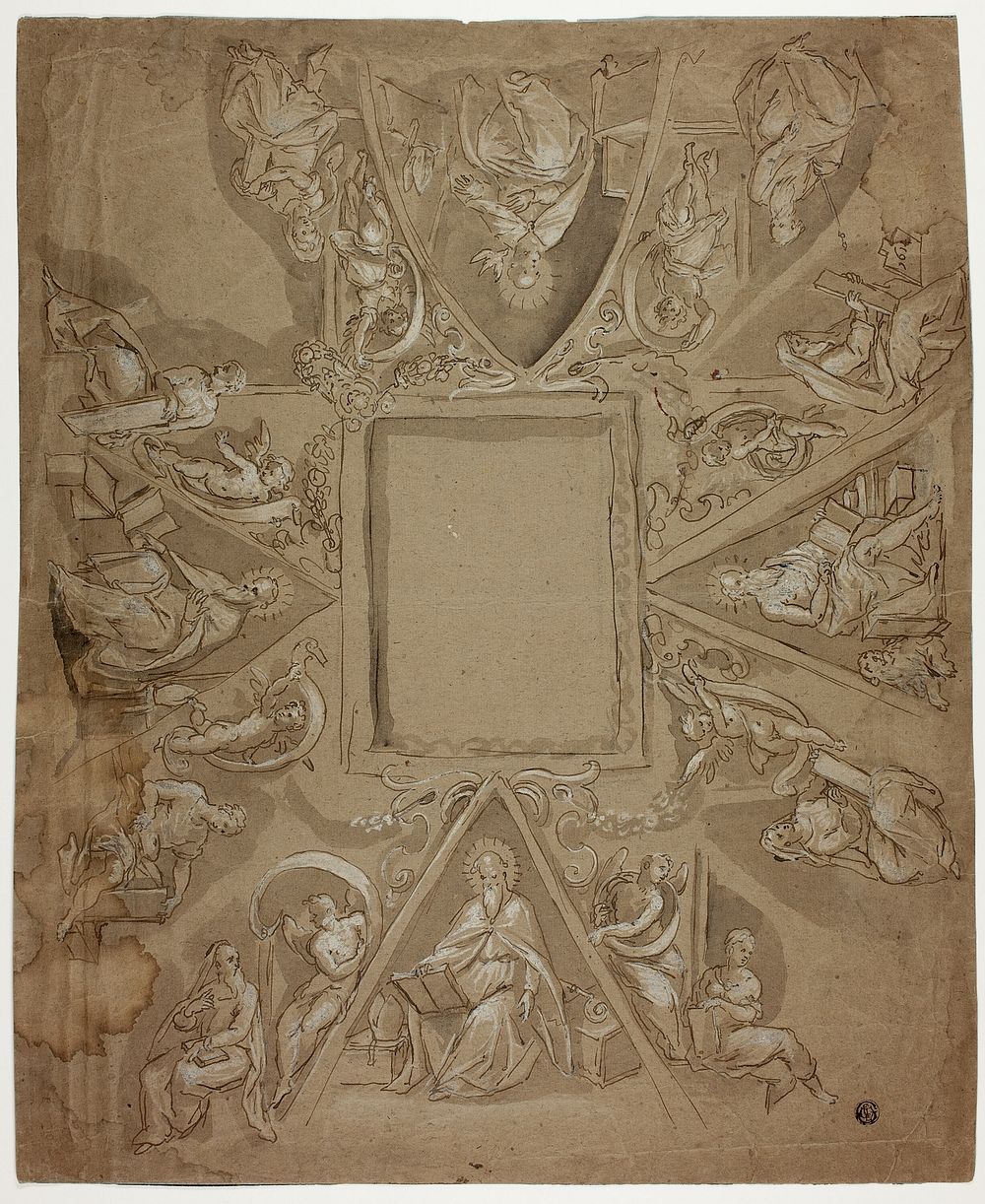 Ceiling Decoration with Four Fathers of the Church, Sibyls and Prophets by Pasquale Cati