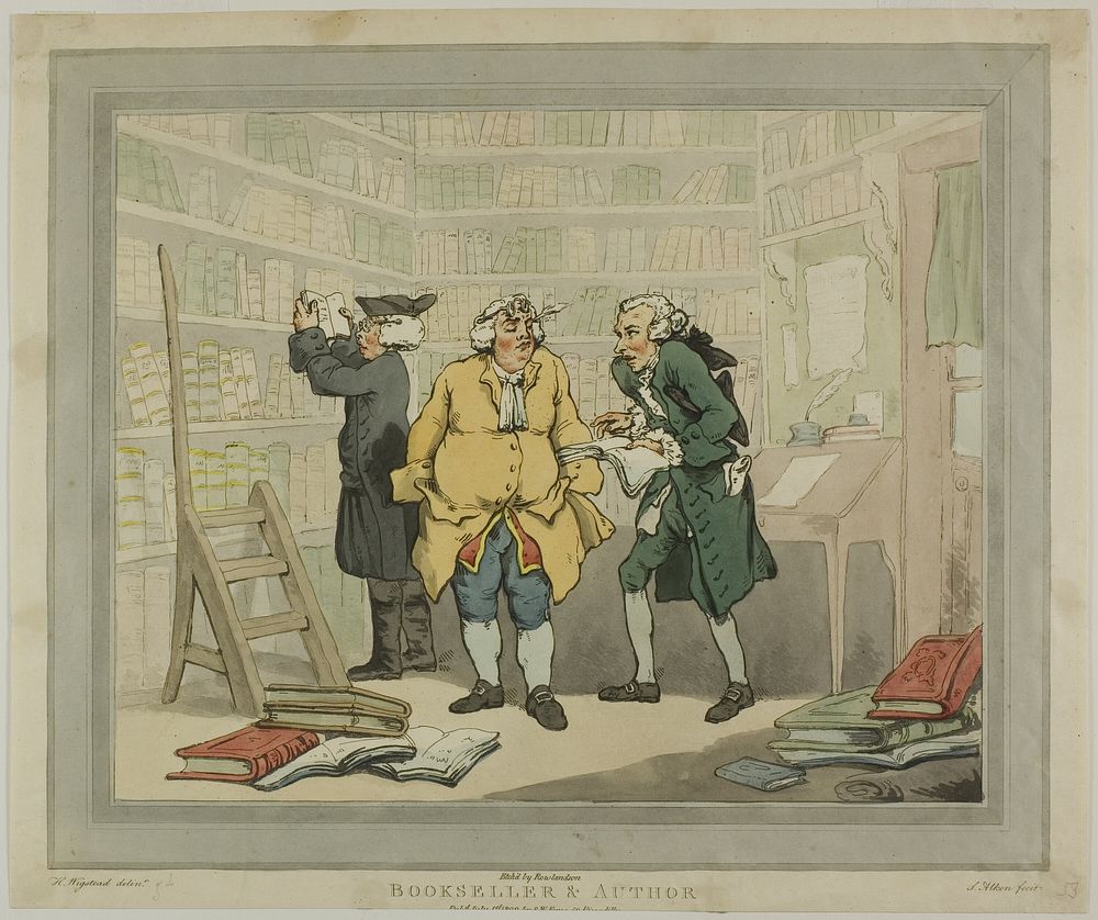 Bookseller and Author by Thomas Rowlandson