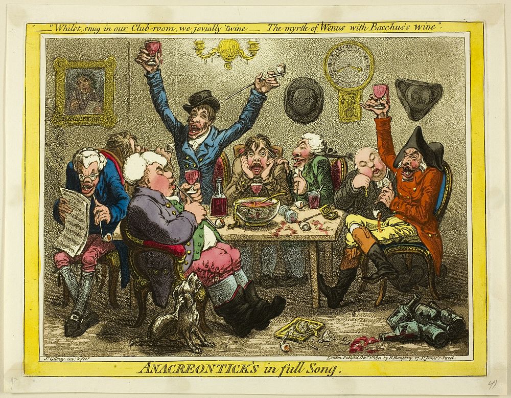 Anacreontick's in Full Song by James Gillray