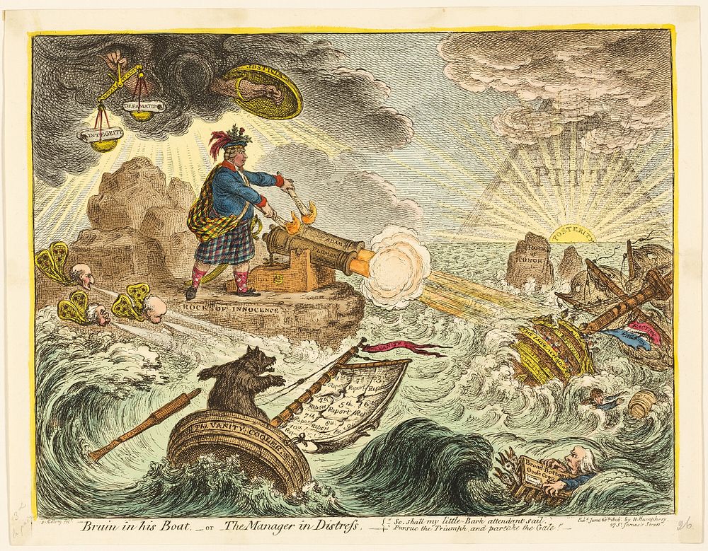 Bruin in his Boat by James Gillray