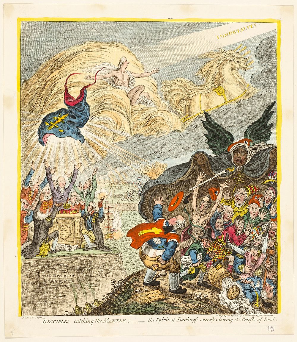 Disciples Catching the Mantle by James Gillray