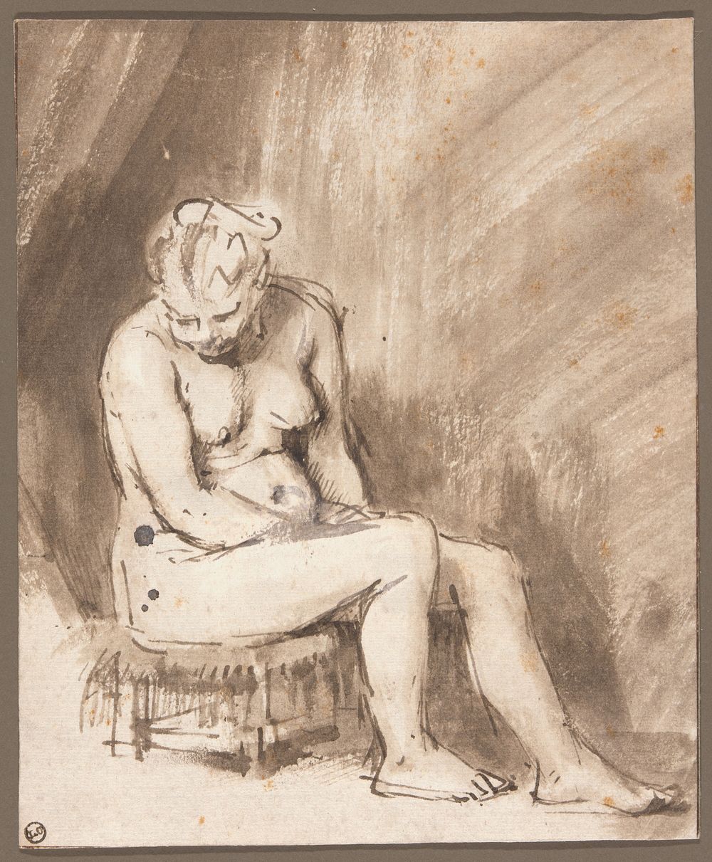 Seated Female Nude by Rembrandt van Rijn