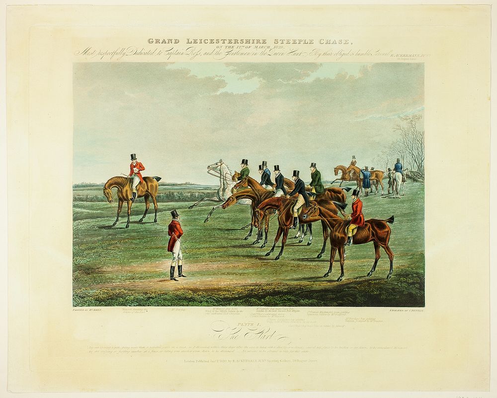 The Start, from The Grand Steeplechase over Leicestershire by Charles Bentley