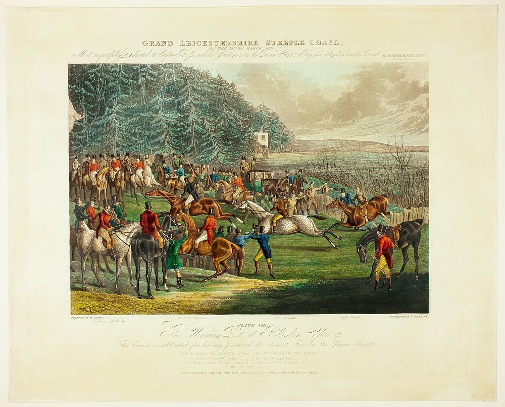 The Winning Post, from The Grand Steeplechase over Leicestershire by Charles Bentley