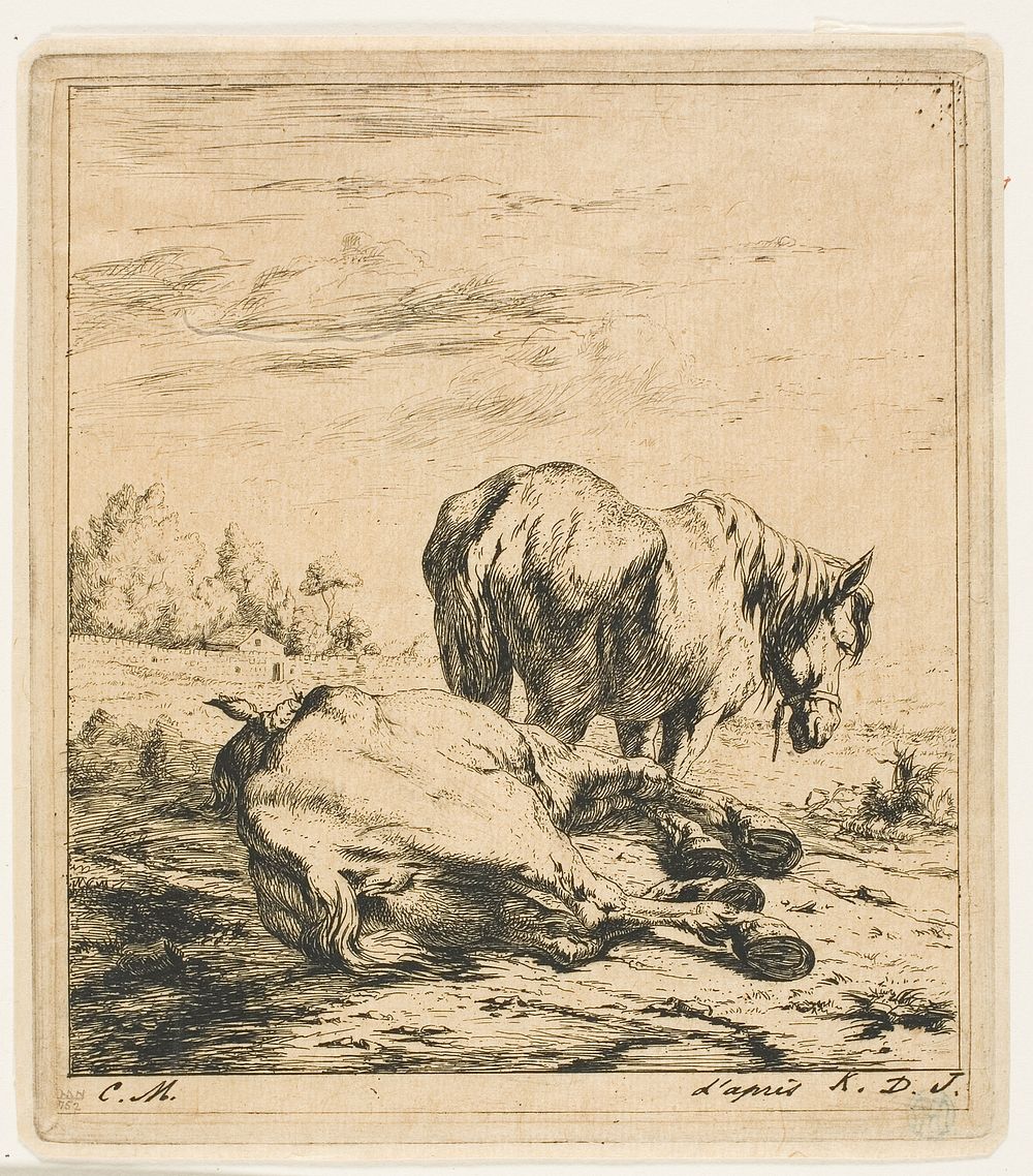 The Two Horses by Charles Meryon