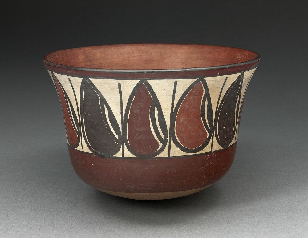 Bowl Depicting Band of Abstract Beans or Seeds by Nazca