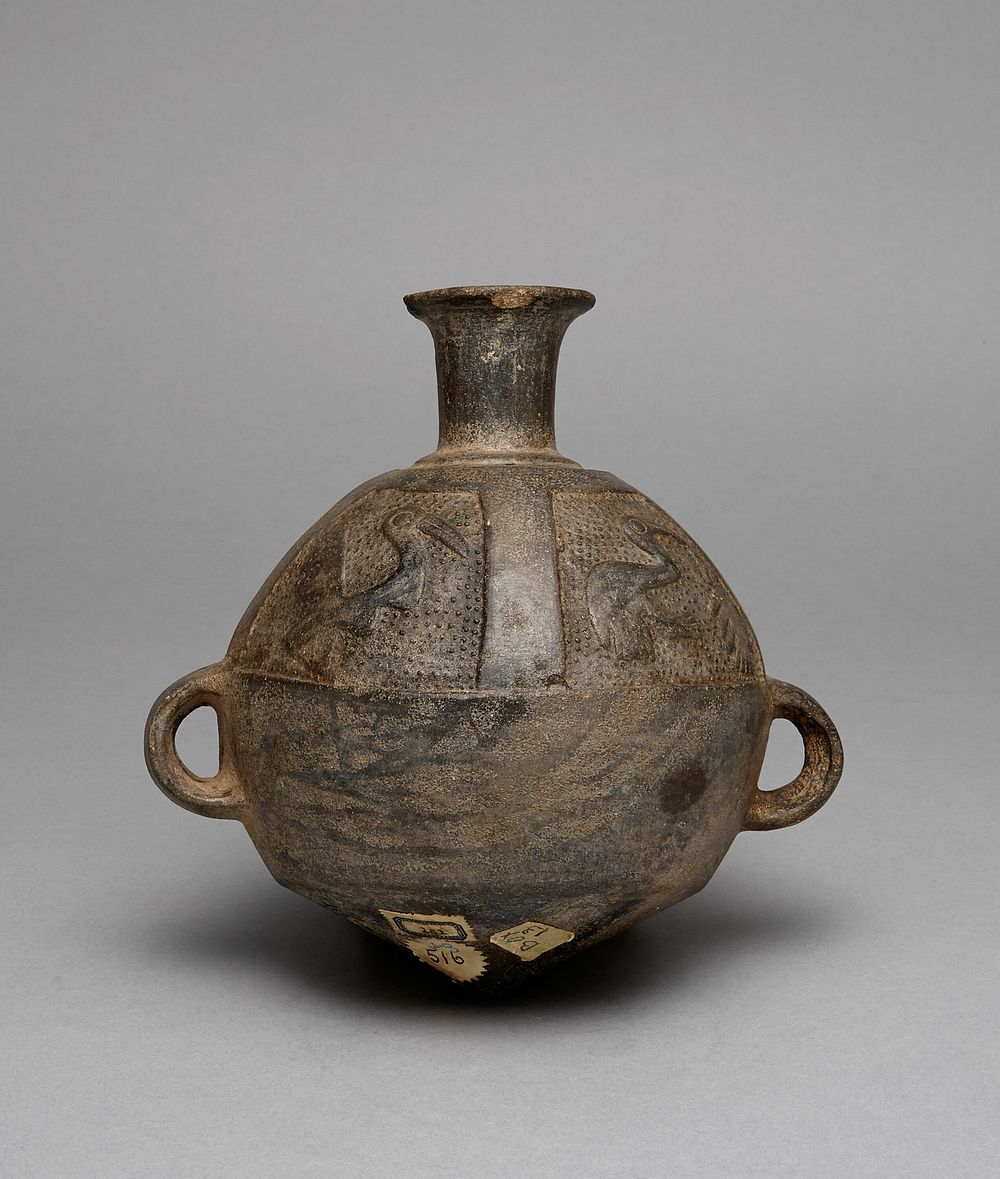 Vessel with Relief Depicting Birds and Fish by Chimú-Inca