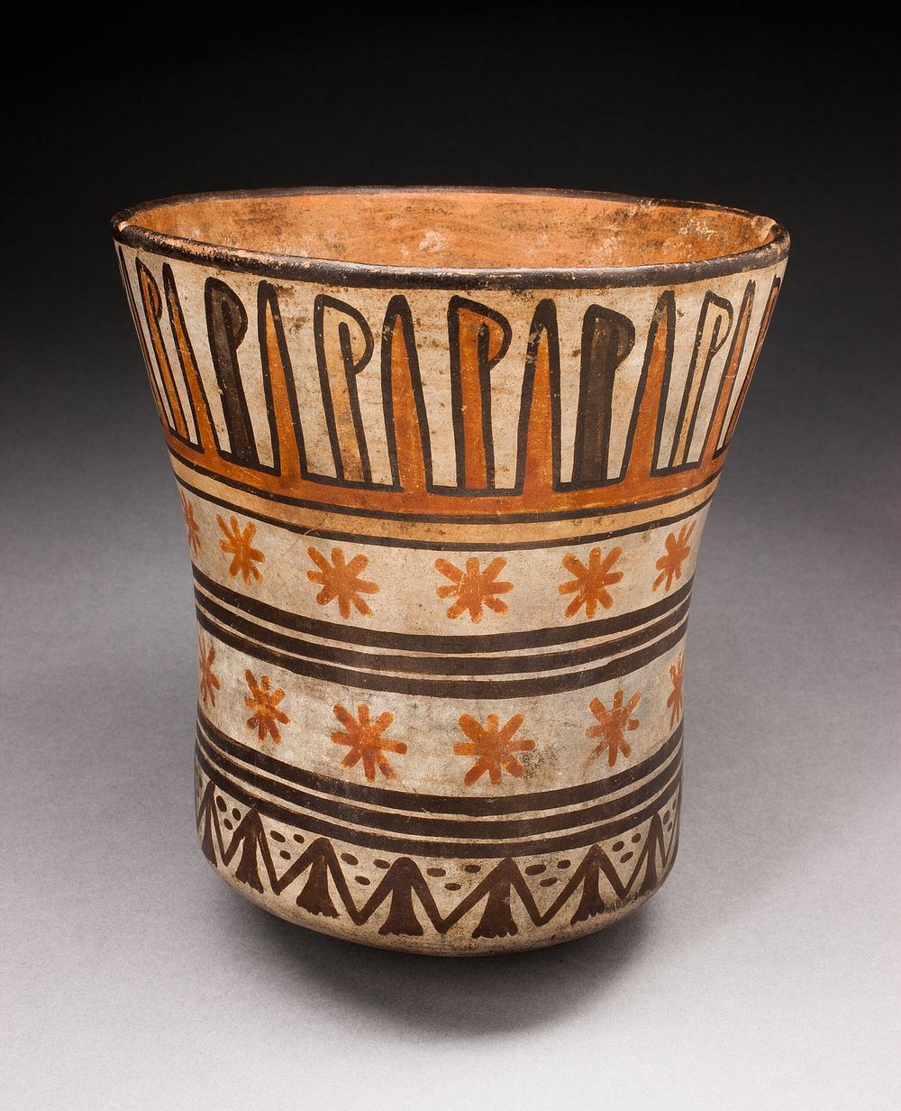 Beaker with Horizontal Bands of Geometric Motifs by Nazca