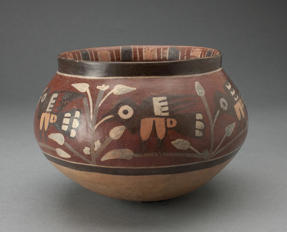 Bowl Depicting Birds and Flowers by Nazca