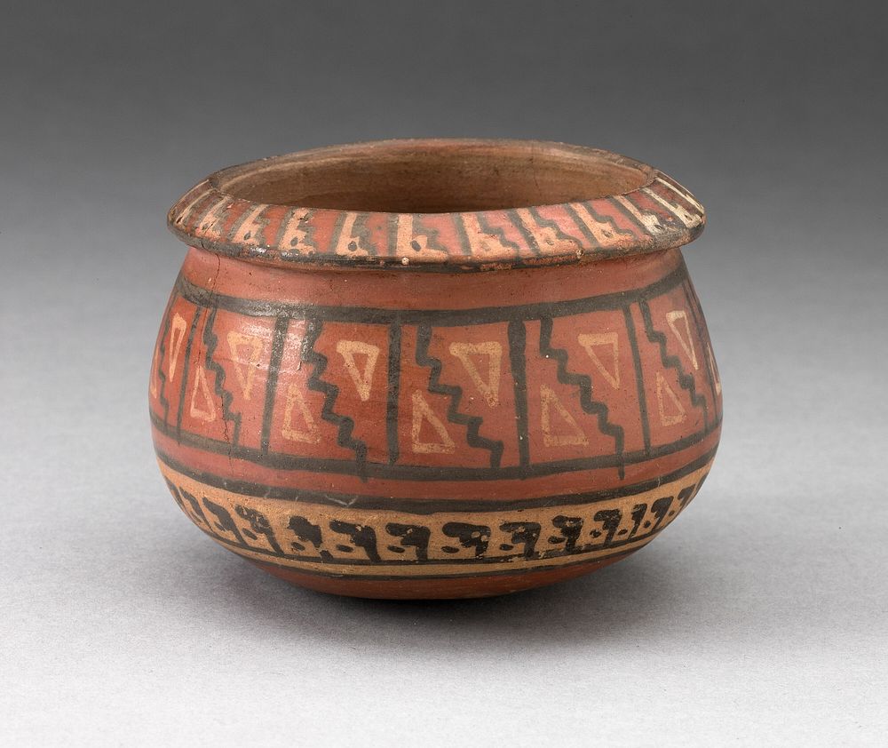 Miniature Bowl with Geometric Textile-Like Pattern by Inca