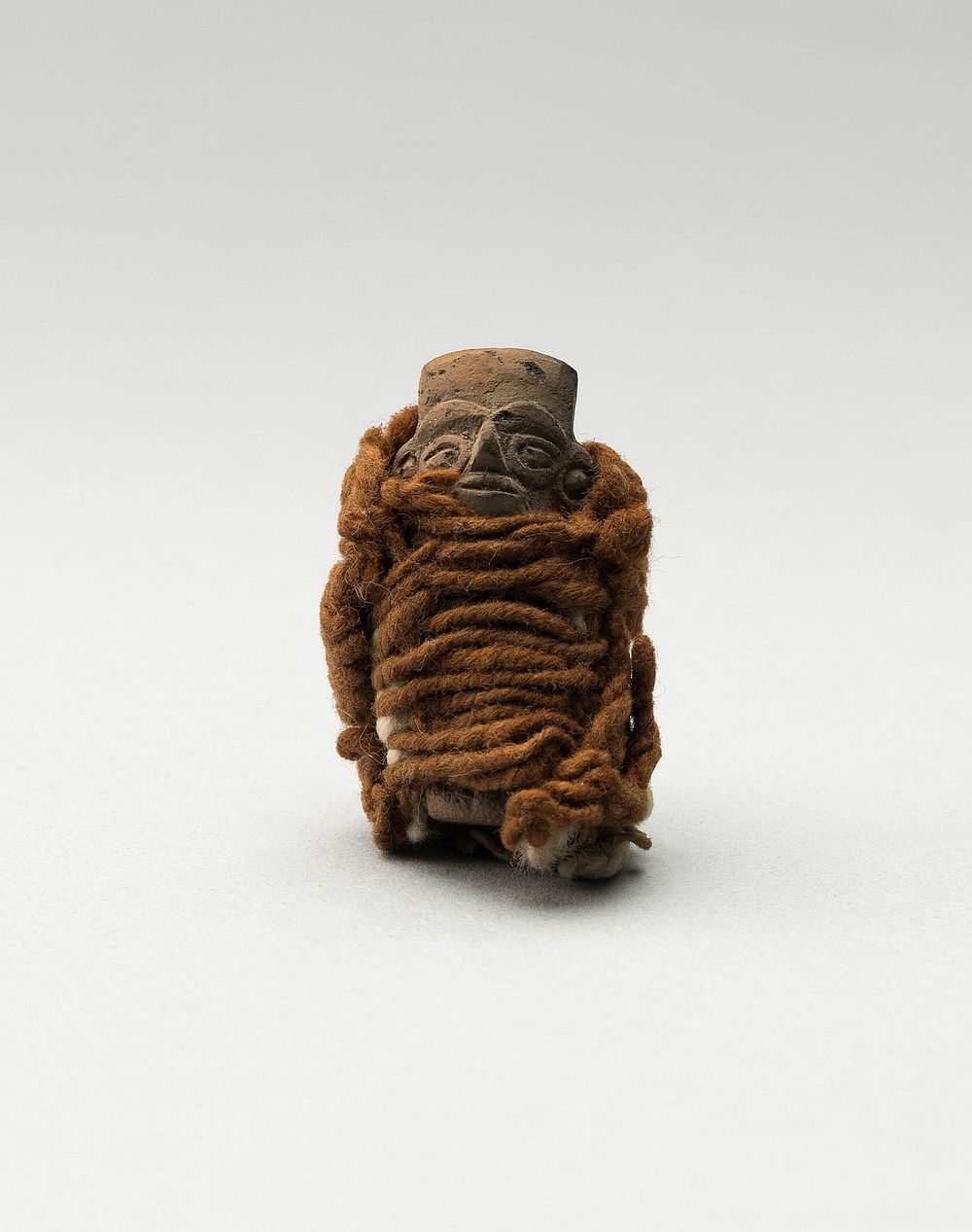 Mold-Made Figurine Wrapped in Wool String by Moche