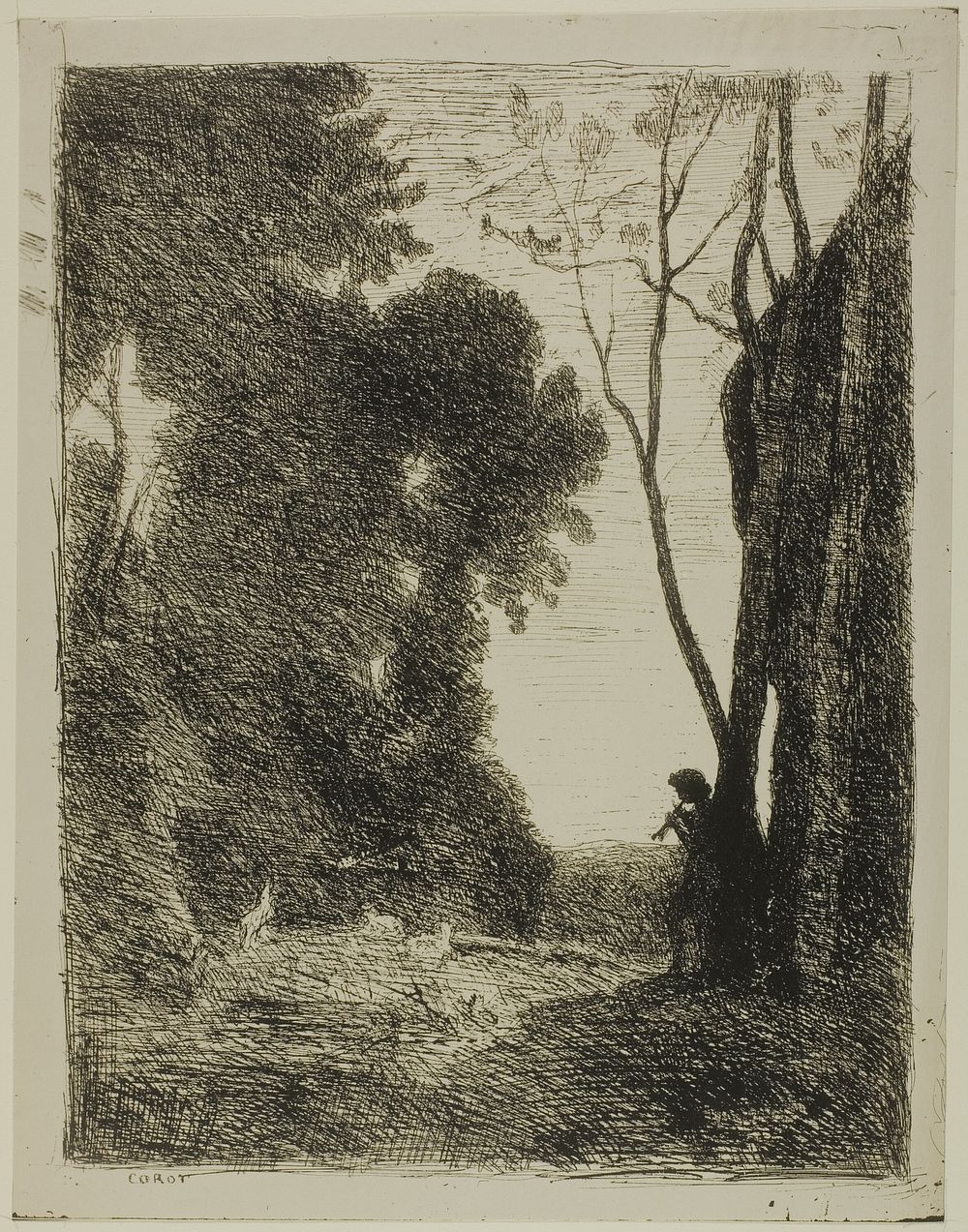 The Young Shepherd, second plate by Jean Baptiste Camille Corot
