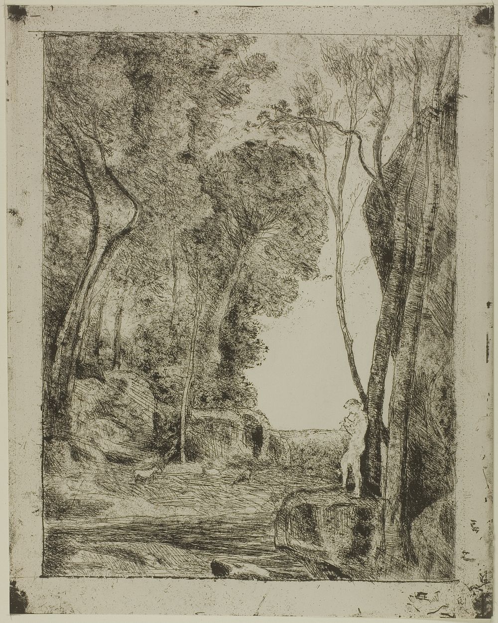 The Young Shepherd, first plate by Jean Baptiste Camille Corot