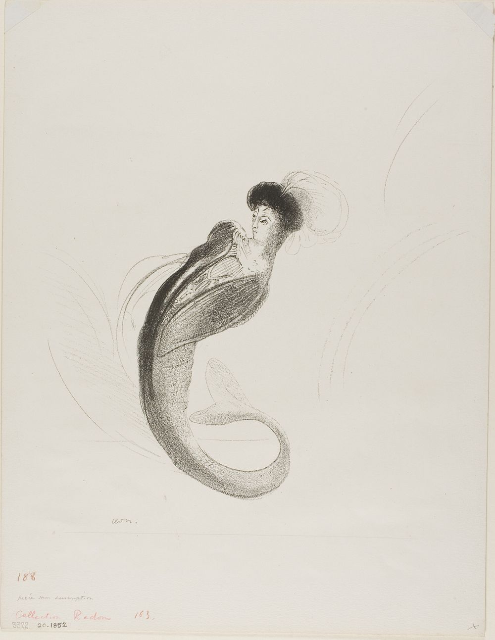 Untitled Trial Lithograph by Odilon Redon
