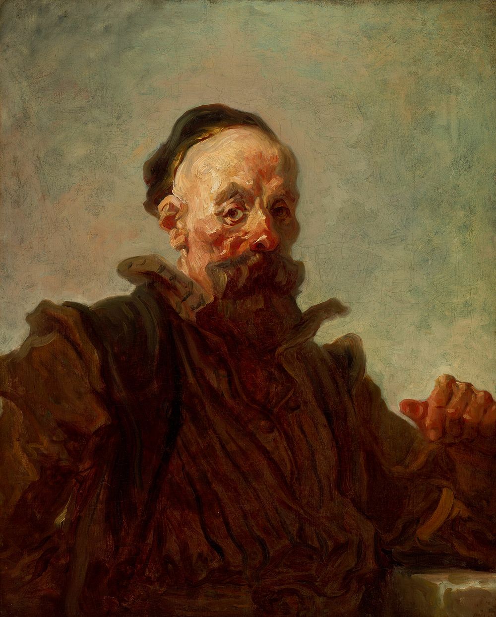 Portrait of a Man in Costume by Jean Honoré Fragonard