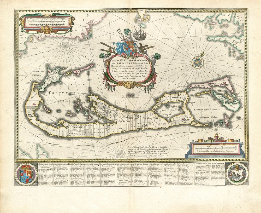 Mappa aestivarum insularum, alias Barmudas dictarum, ad ostia Mexicani aestuarij jacentium in latitudine graduum 32…