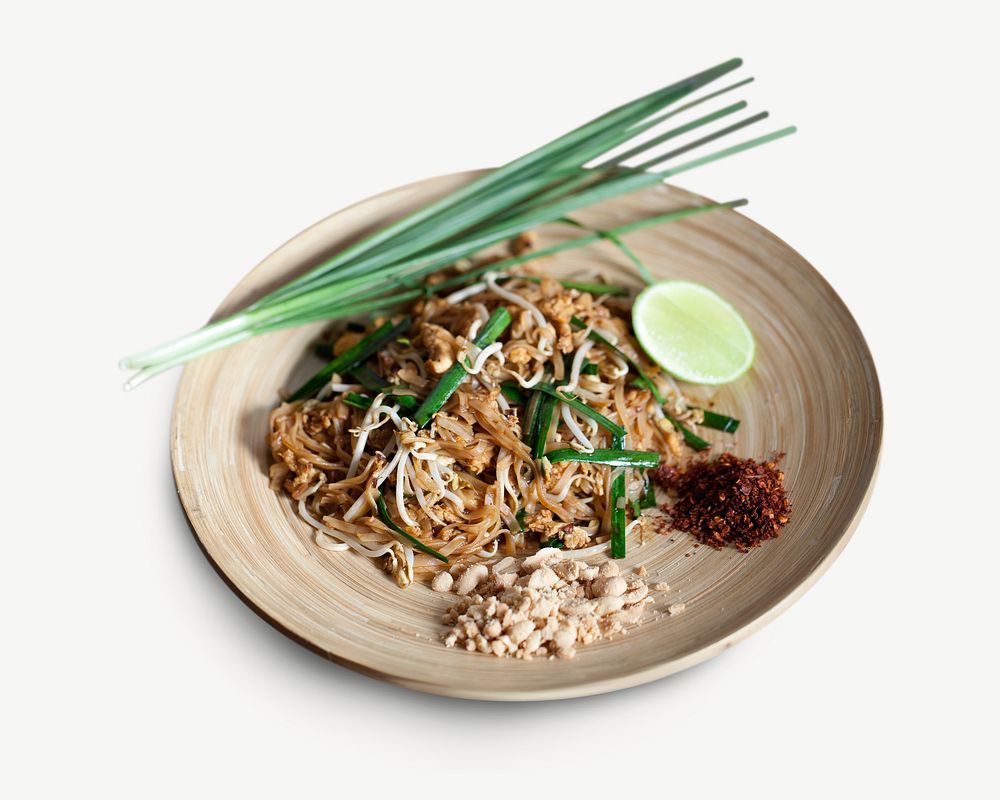 Pad Thai, Asian food collage element psd