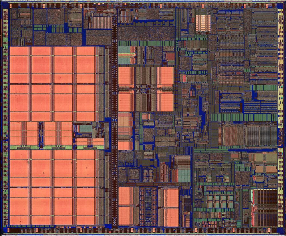 Intel Pentium III - Coppermine Die-Shot Etched to polysilicon layer  Microscope: Leitz SECOLUX 6x6 (objektiv: Leitz NPL…