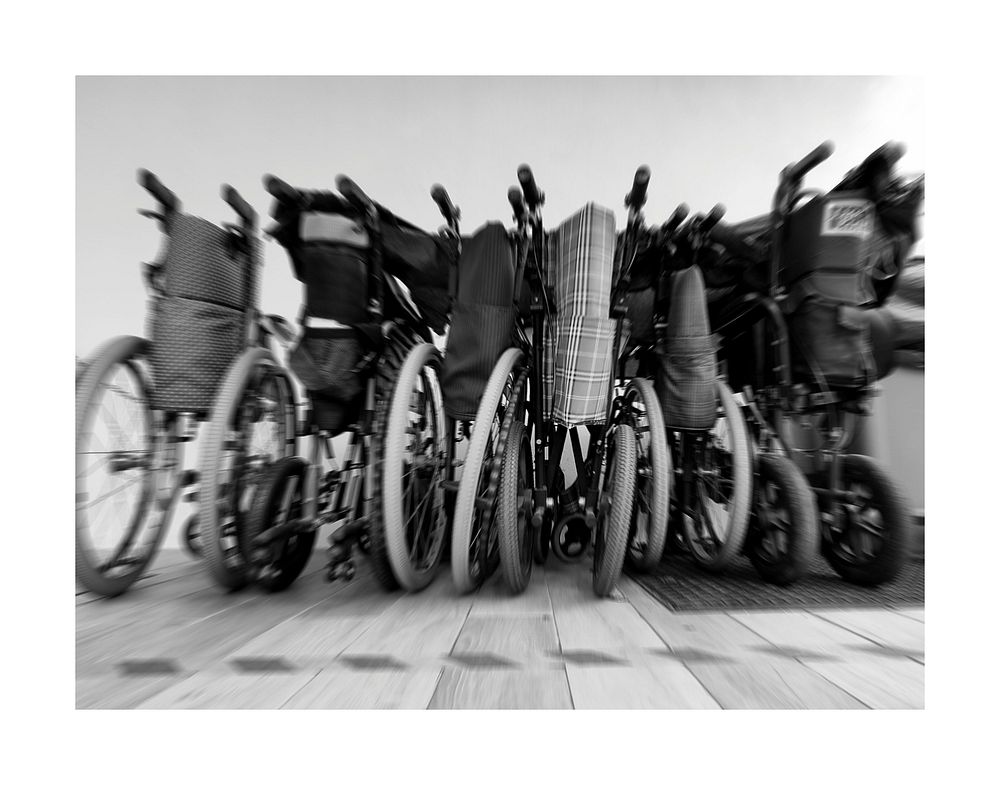 Nursing home wheelchairs, elderly hospital.