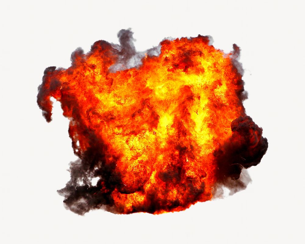 Fire explosion isolated image