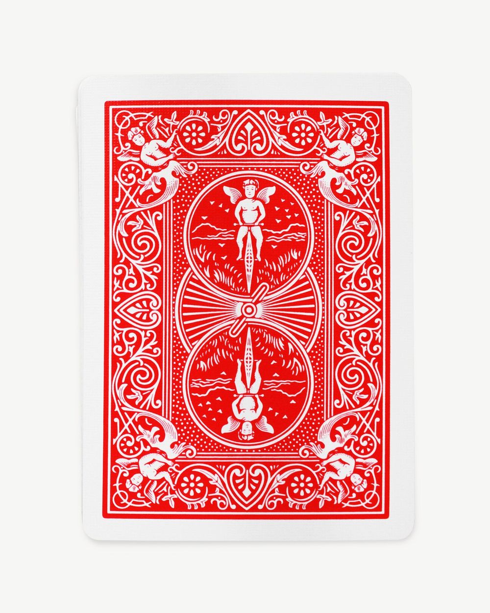 Red poker card collage element psd