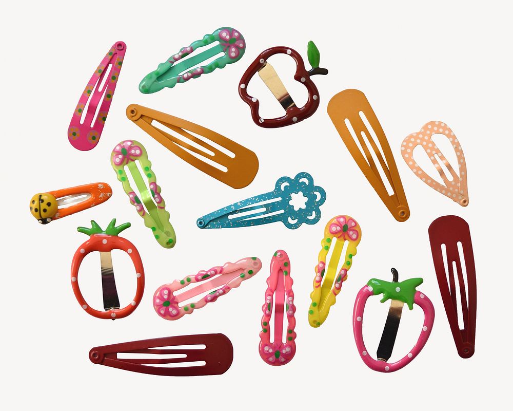 Colorful hair clips isolated image Free Photo rawpixel