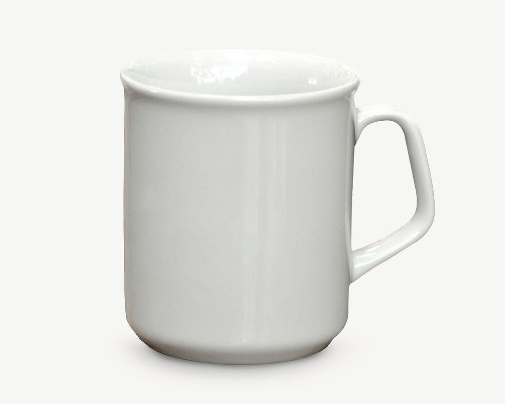White coffee mug collage element psd