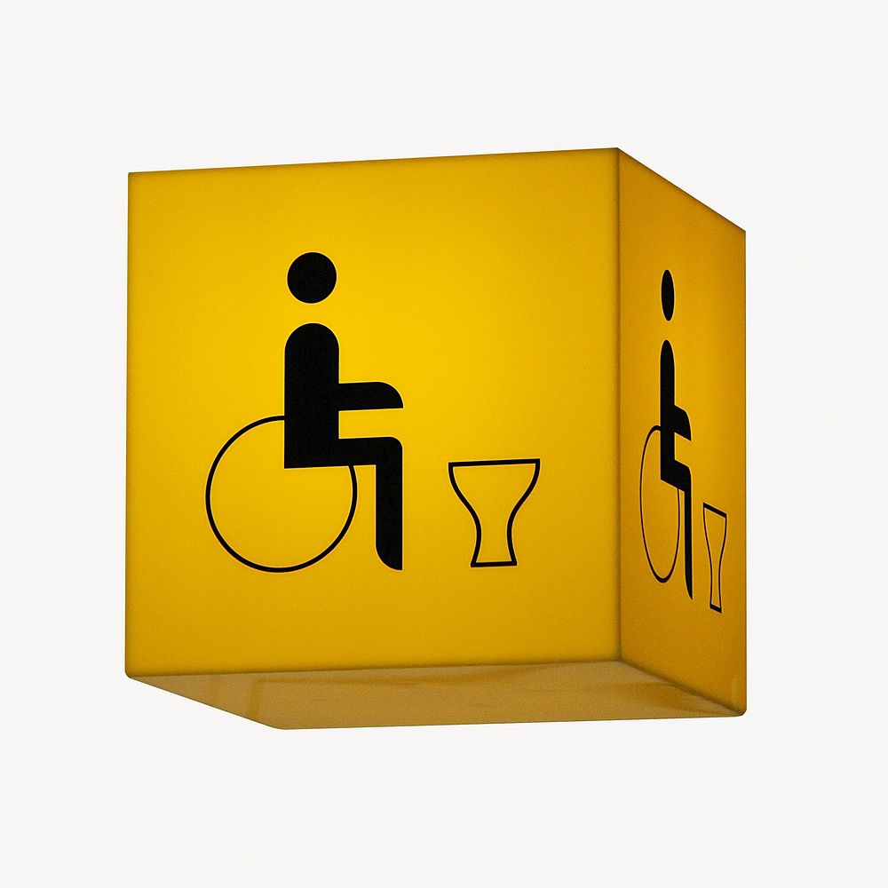 Wheelchair toilet sign isolated image