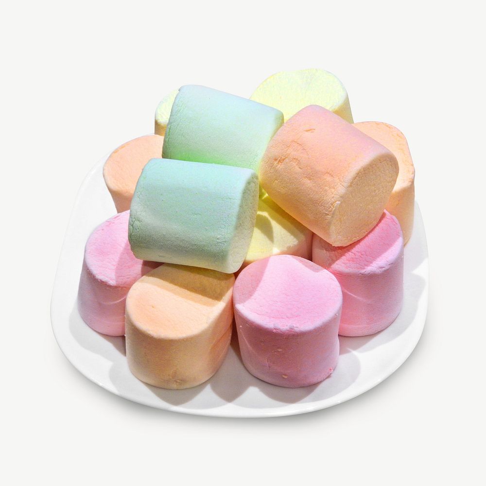 Colorful marshmallows collage element psd