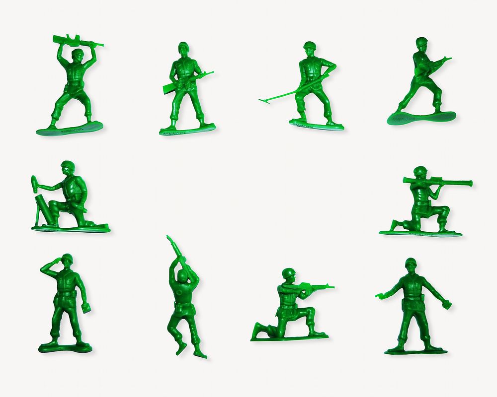 Soldier figures frame isolated design