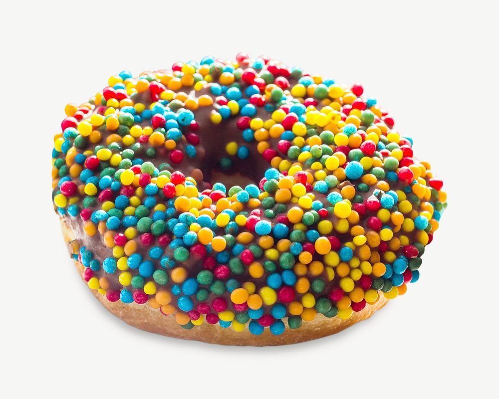 Sprinkled donut collage element psd Free PSD rawpixel