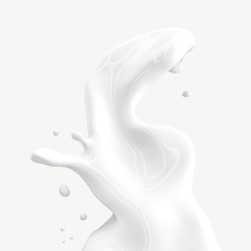 Milk splash collage element psd