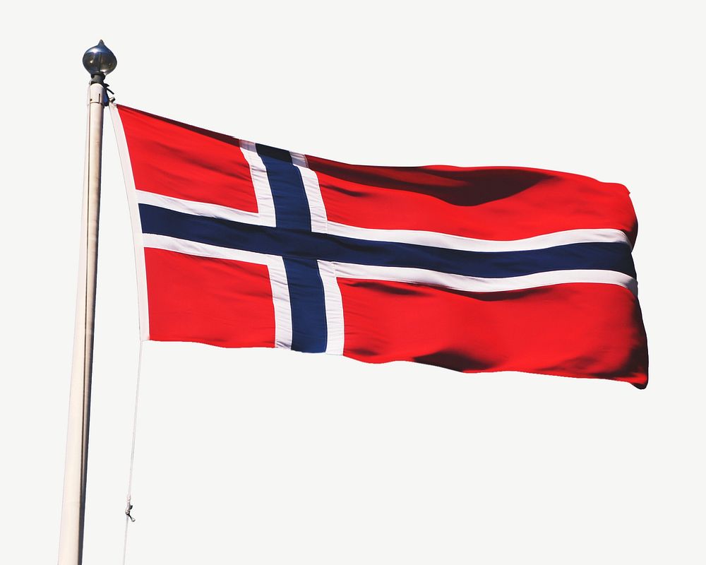 Norwegian flag collage element psd